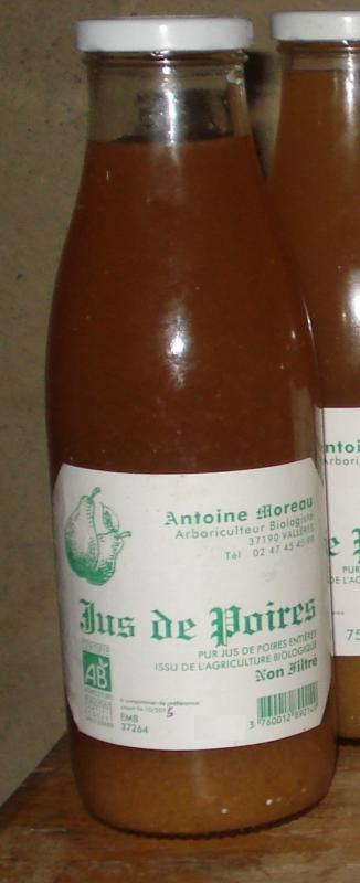 Jus de poires - Bouteille 1 litre (Domaine de Franchesse)
